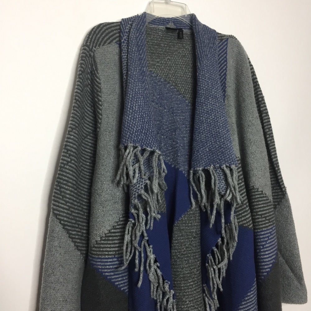 Rafaella Colorblock Fringe Open Front Cardigan 3x - image 6